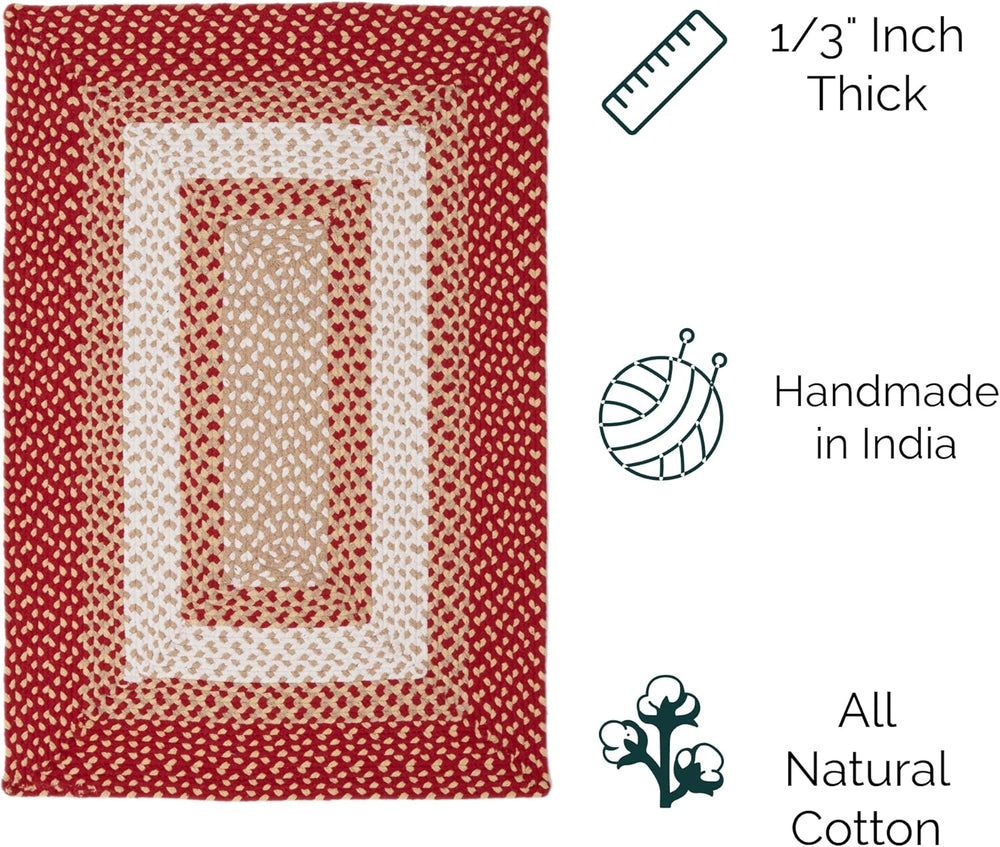 Super Area Rugs 2X6ft Farmhouse Braided Rug Runner - Natural Soft Cotton Carp...
