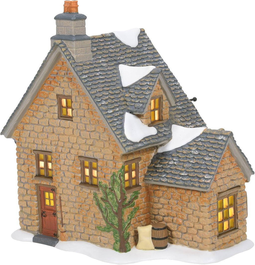 department 56 dickens' village cotswold greengrocer lit building, close-up detail