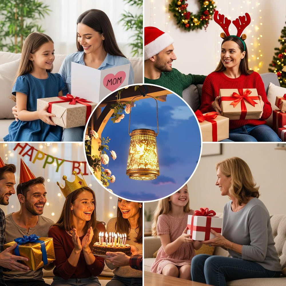 2 Pack Solar Lanterns Outdoor Waterproof Birthday Gifts for Women Mom Grandma...