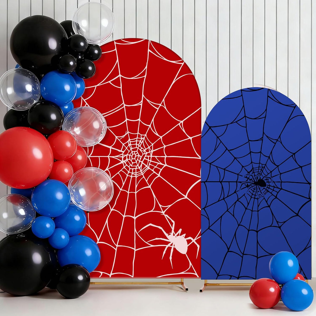 2 Set 6ft 7.2 ft Spider Web Arch Backdrop Covers Stretchy Fabric