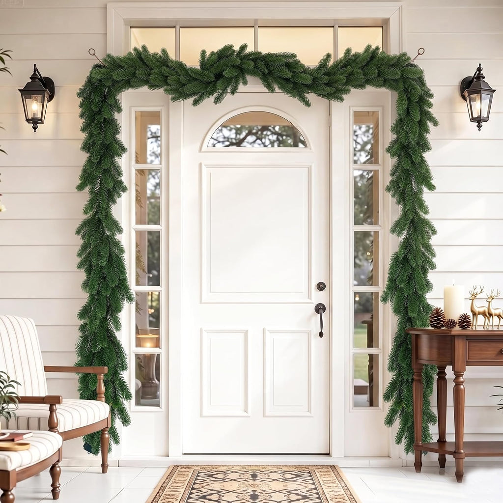 6FT 1Pcs Prelit Realistic Faux Norfolk Pine Garland for Christmas Decor