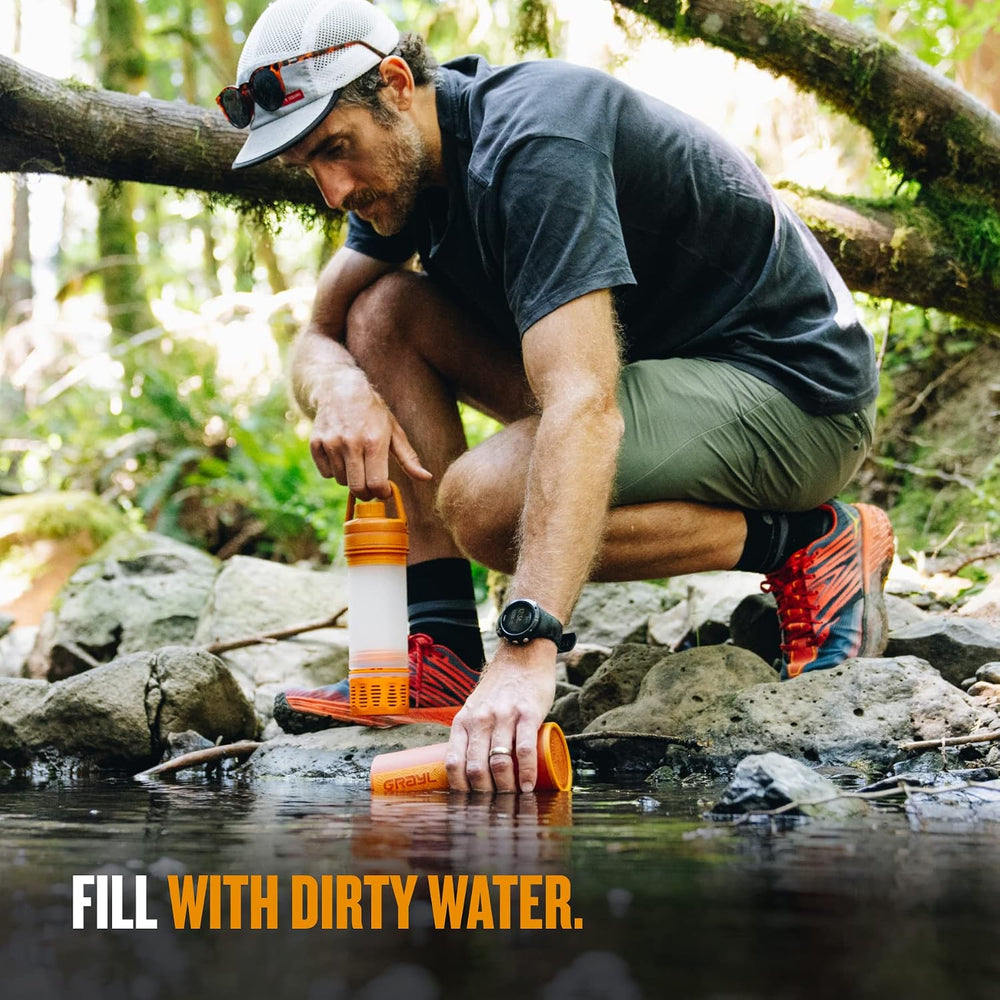 GRAYL UltraPress 16.9 oz Water Purifier & Filter Bottle, Mojave Redrock