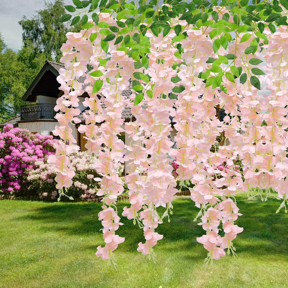 U'Artlines 24 Pack(Total 43.2 Feet) Artificial Fake Wisteria Vine Rattan ...