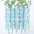 mizii 6Pcs Grey Wisteria Hanging Flowers 48" Silk Wisteria Artificial Flowers Garland Vines Fake Hanging Flowers Decoration for Wedding Flower Wall Backdrop Centerpieces Party Room Decor (Grey)