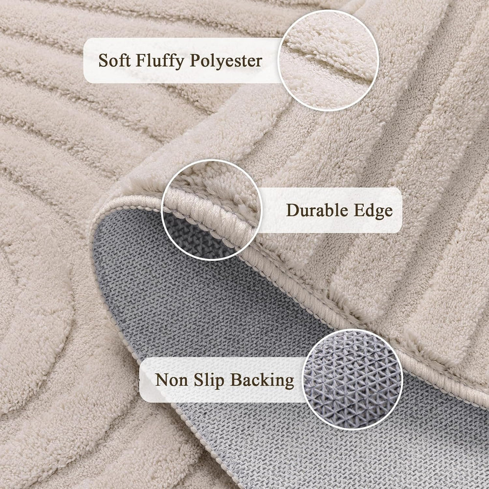 SHACOS Soft Cozy Fluffy Arch Pattern High Low Pile Runner Rugs 2'x6' ...