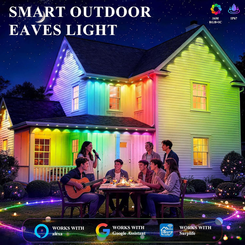 400FT Permanent Outdoor Lights, Smart RGB+IC Eaves Lights for House, App &amp...