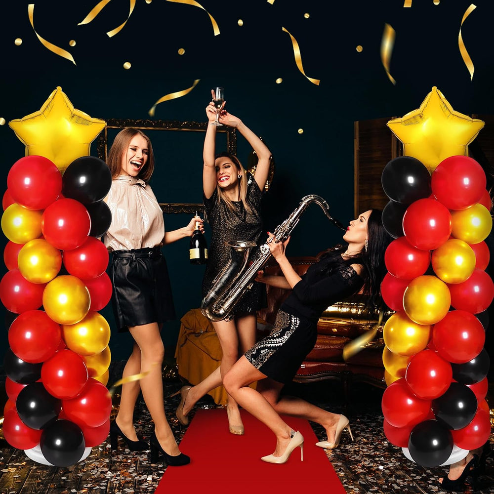 2 Sets of Balloon Column Stand Kit with 2 Star Balloons 100 Latex Balloons 2 ...