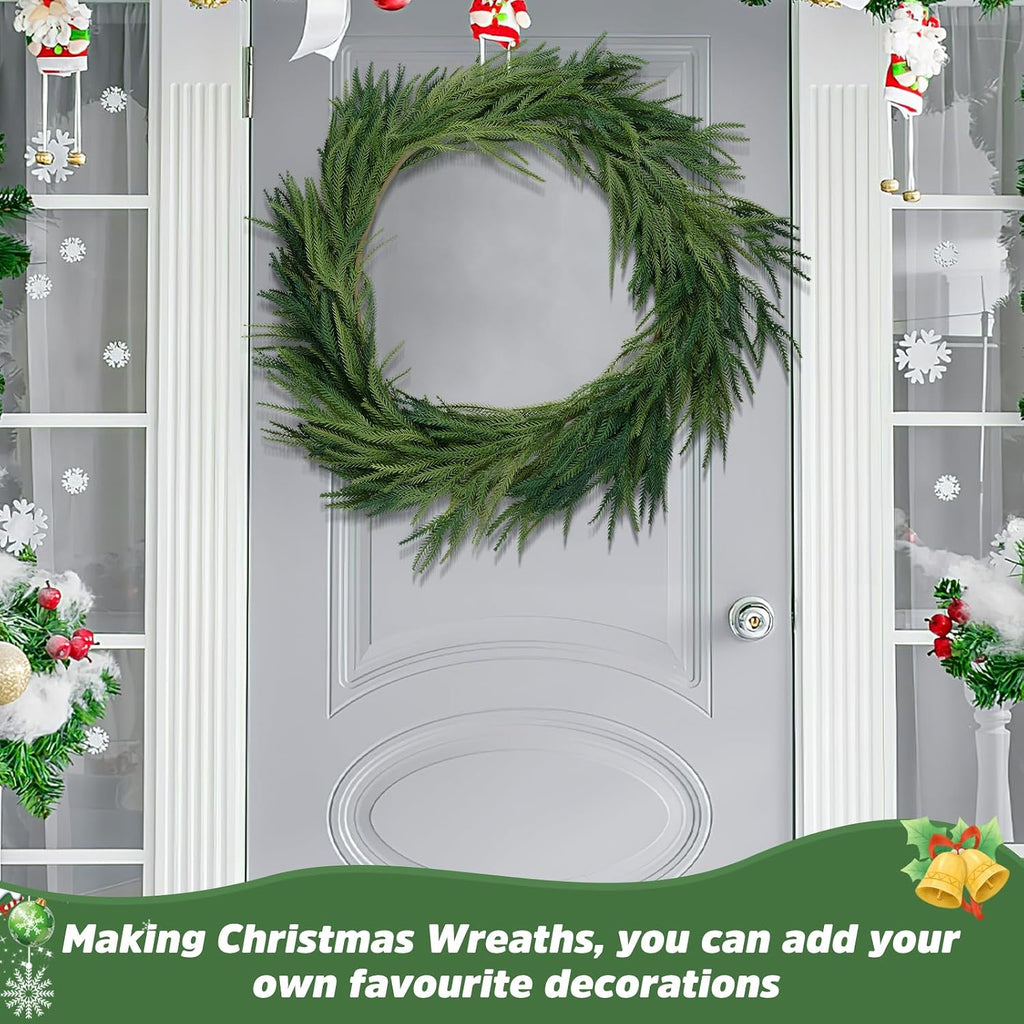 12ft norfolk pine christmas garland for mantle fireplace showing dimensions