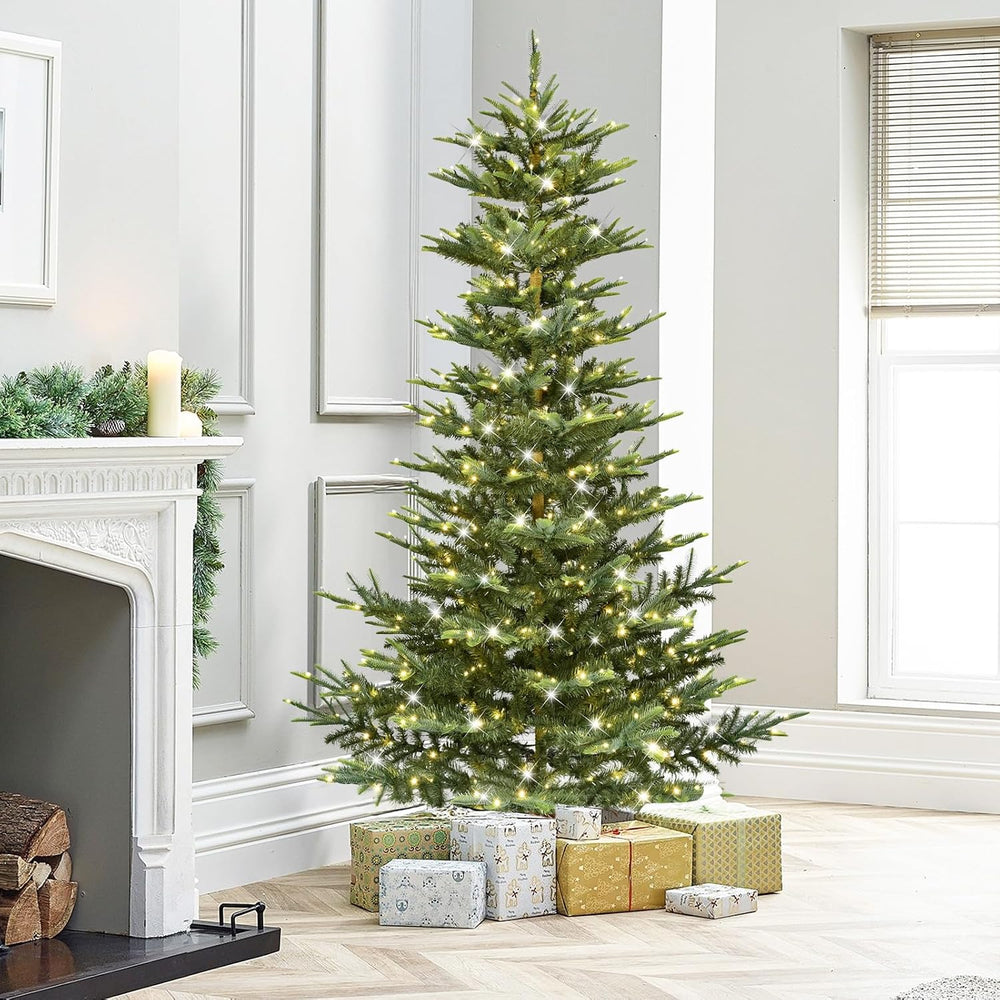 Liguanow 7ft Pre-lit Christmas Tree with LED Lights, Aspen Fir, Layered &...