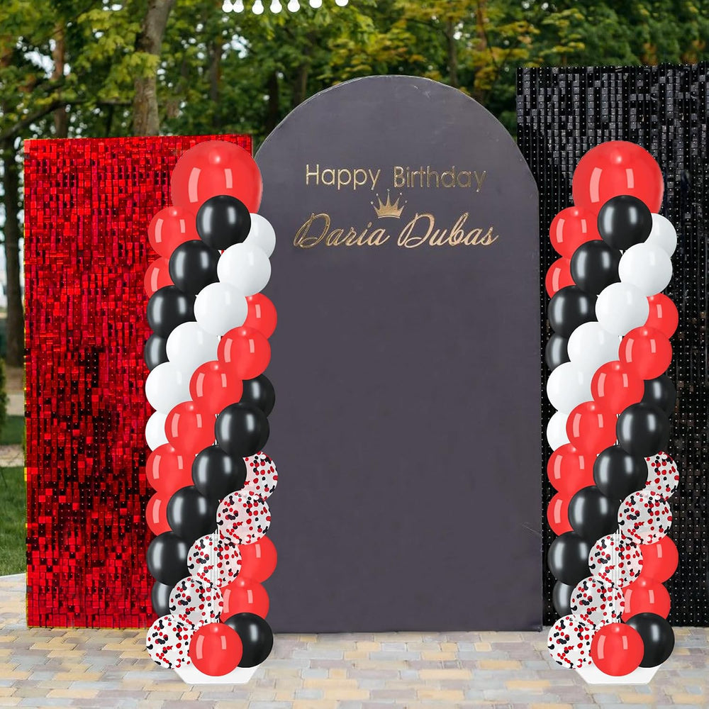 Balloon Column Stand Kit, 2 Sets with 100 Balloons & Adjustable Bases
