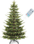 YITAHOME 6.5ft Prelit Aspen Fir Crystal-Decorated Christmas Tree w/Remote