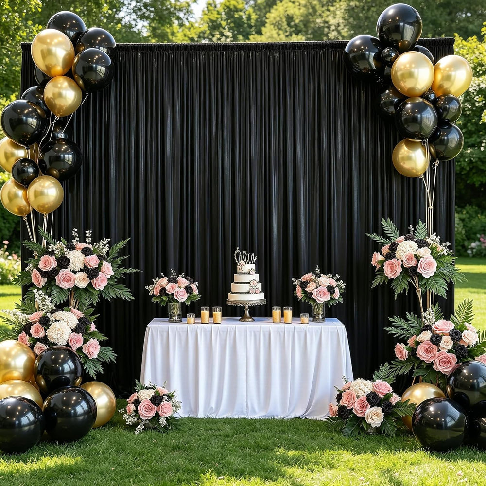 10x10ft Black Sequin Backdrop Curtains Wrinkle Free Drapes Halloween Photo