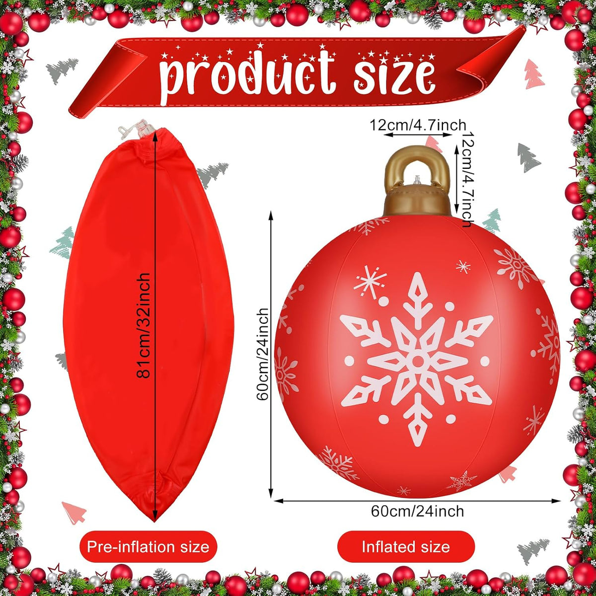 jetec 4 pcs giant inflatable christmas ball, cute shown in use