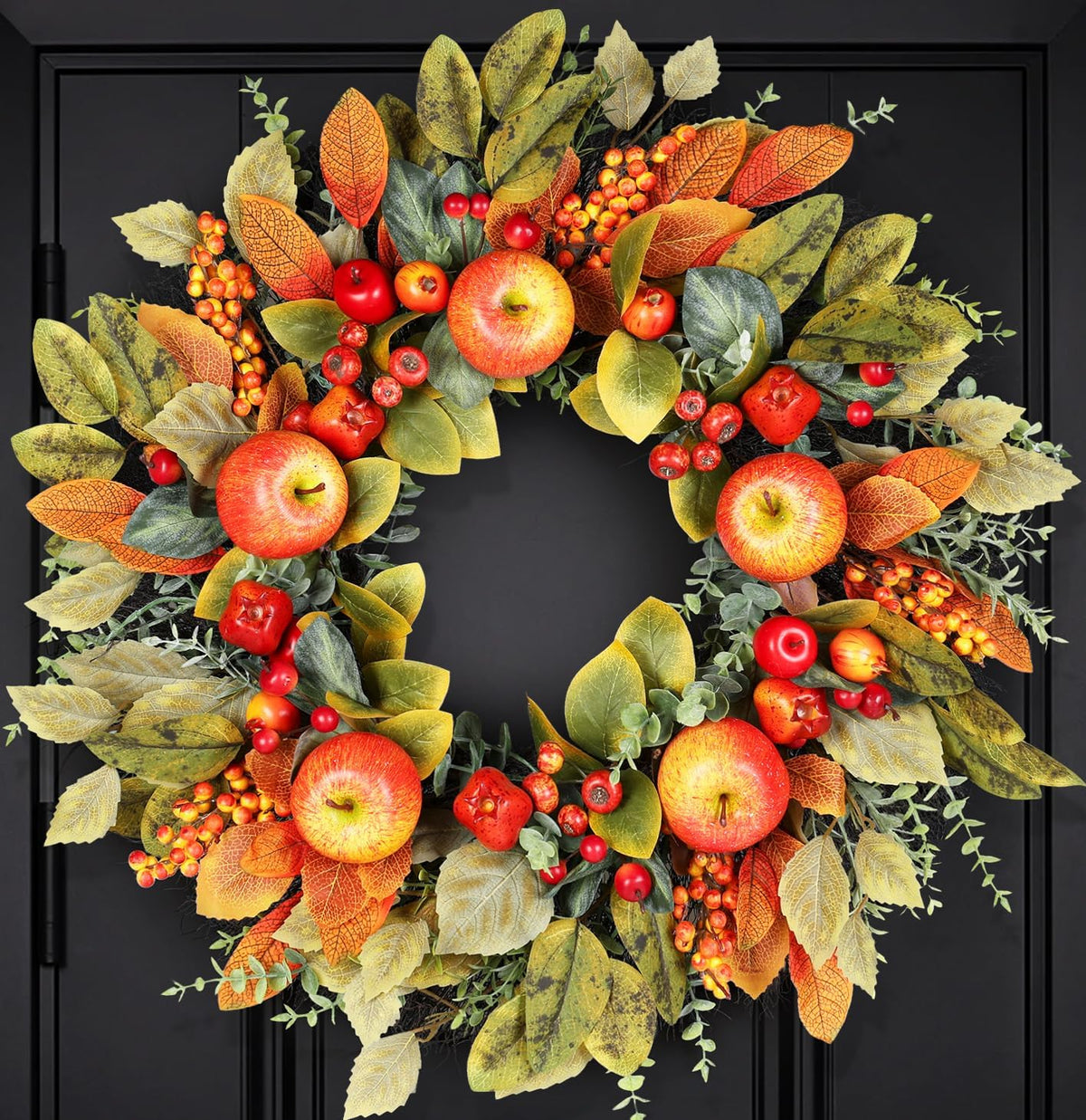 Fall Wreaths for Front Door 26 Inch Autumn Rustic Harvest Apple Wreath