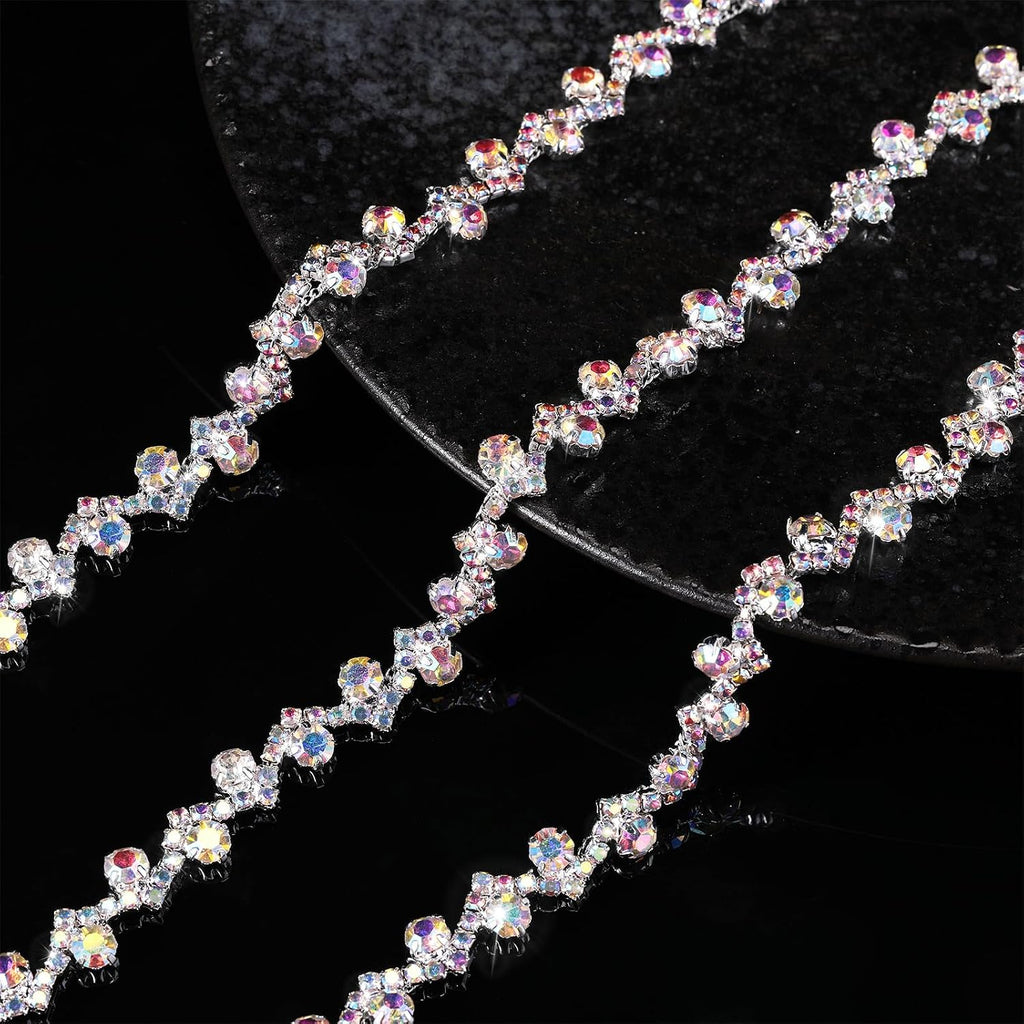 kigeli rhinestone trim crystal chain sew on for shown in use