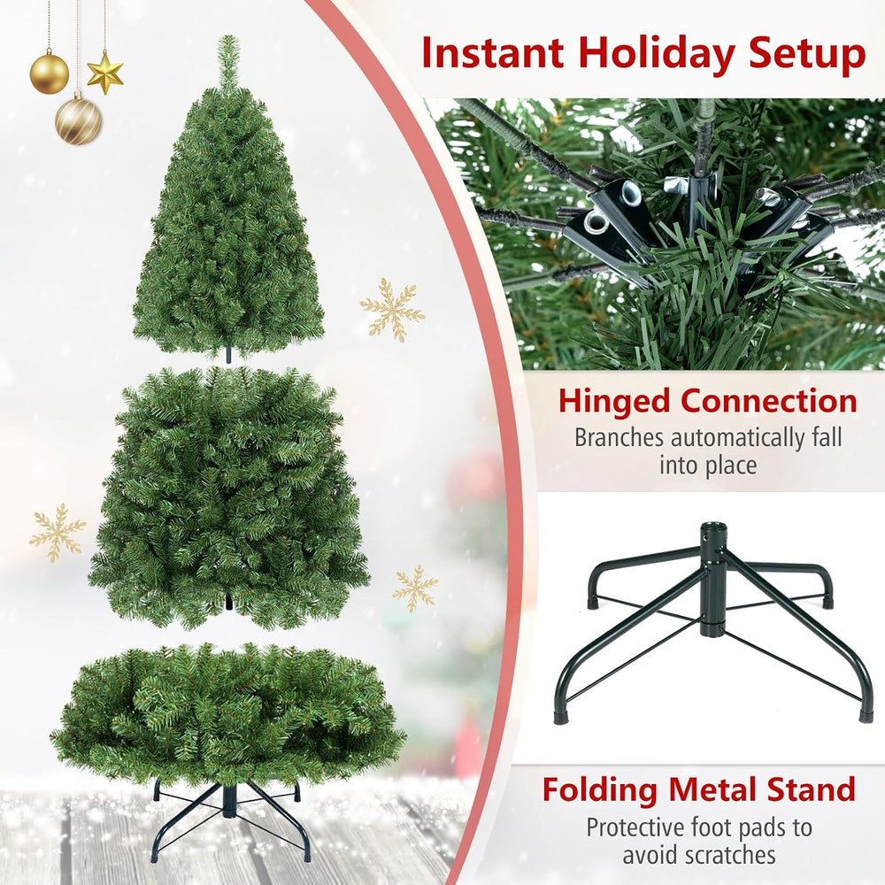 Goplus 8ft Pre-Lit Artificial Christmas Tree with Remote Control