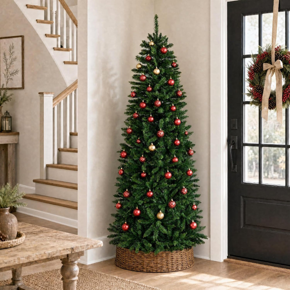 Best Choice Products Unlit Pencil Christmas Tree, 7.5ft Premium Artificial Tr...