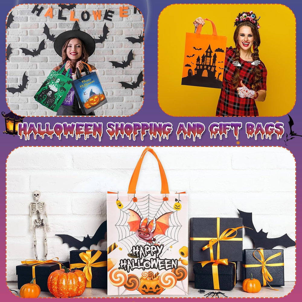 Sanwuta 150 Pcs Halloween Tote Gift Bags 14.9 x 11.8 Large Bags