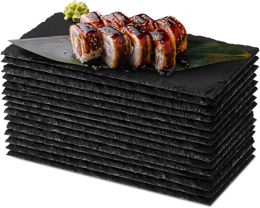 15 Pcs 8 x 4 Inch Black Slate Charcuterie Boards Bulk