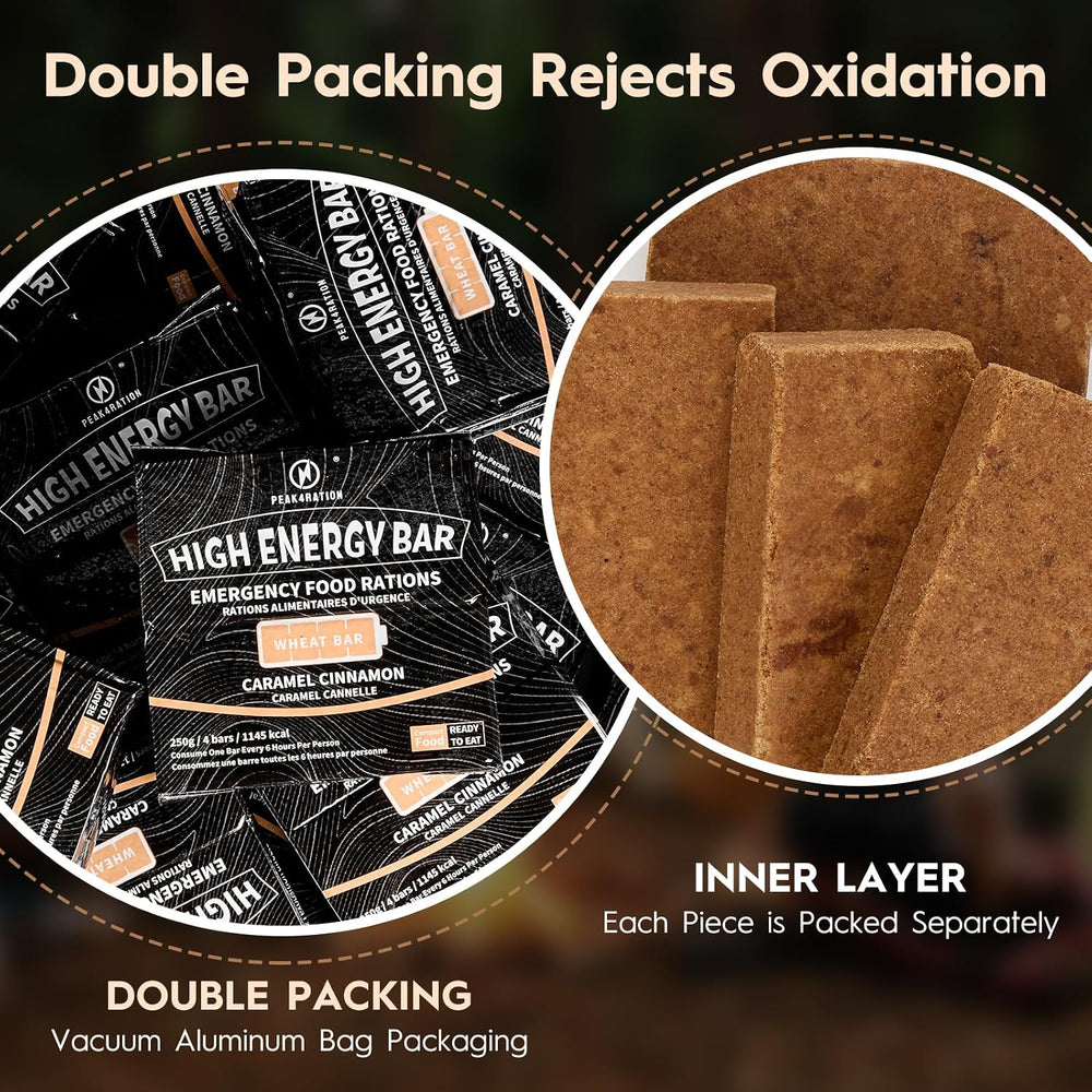 PEAK4RATION High Energy Bar | Compact Compressed Food Bar - Caramel Cinnamon ...