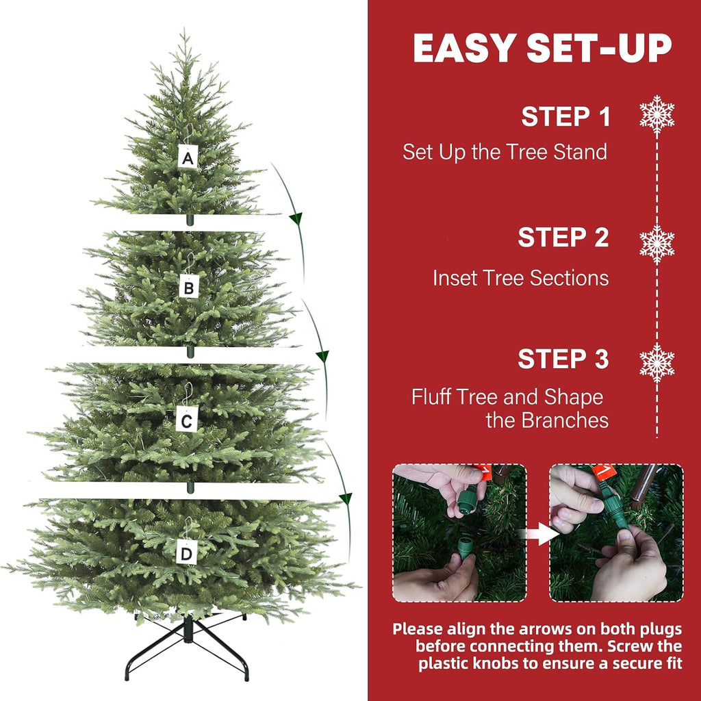 Hykolity 9 ft Prelit Artificial Christmas Tree with 600 Warm White LEDs