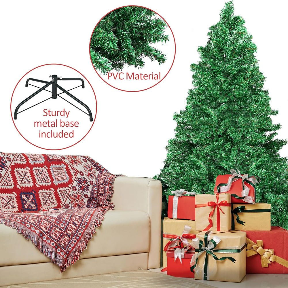 Artificial Christmas Tree, 1000 PVC Tips Full Hinged Spruce Tree with Foldabl...