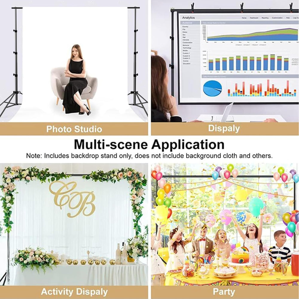 Photo Backdrop Stand, 10x9ft(WxH) Adjustable Photography Backdrop Stand, Alum...