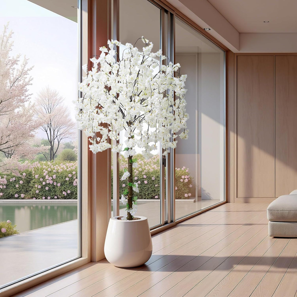 artificial cherry blossom tree, 6ft height with 100, package contents