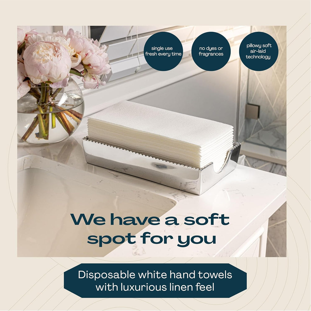 Lintext Disposable Linen-Feel Guest Towels - 12" x 17" Cloth-Like H...