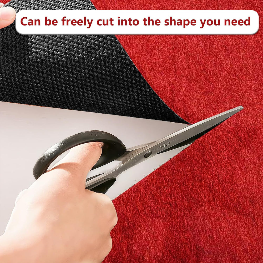 Red Carpet Runner Rug for Party and Event, Non-Slip TPR Rubber Backed Aisle R...