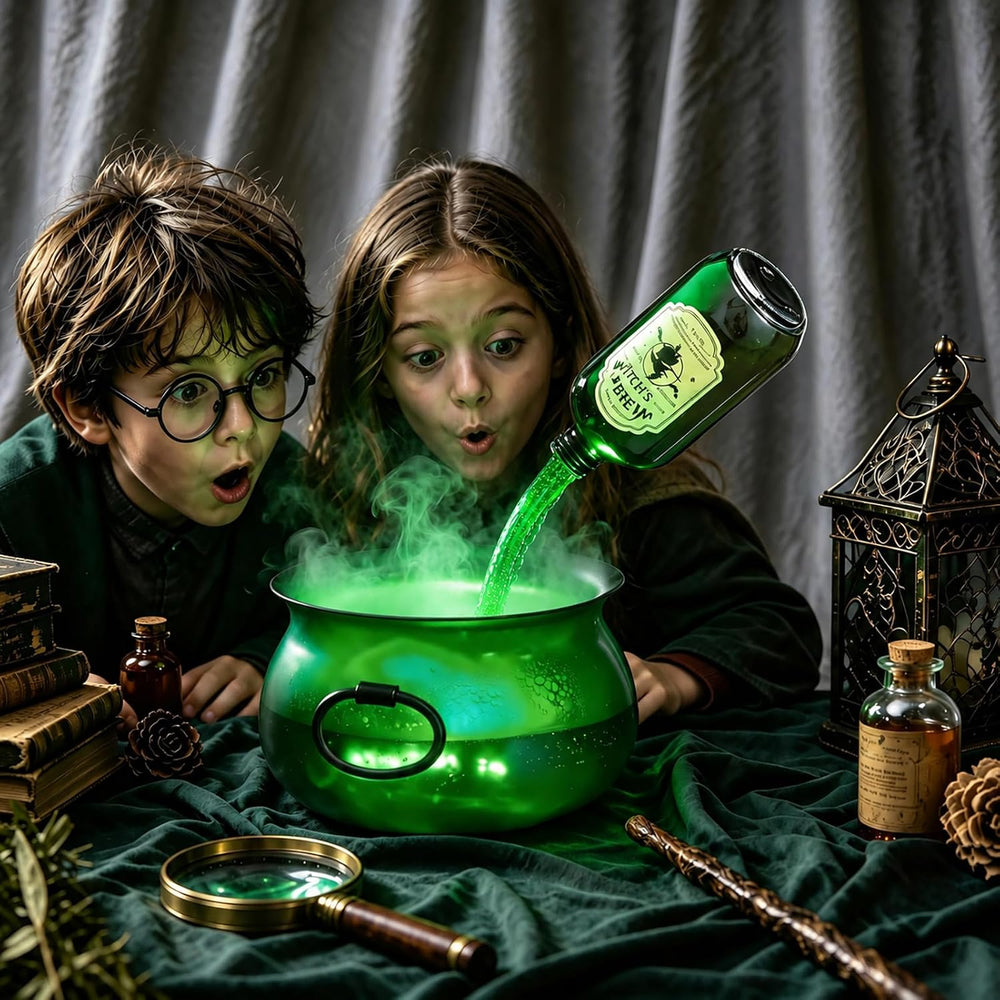 Translucent Witch Cauldron Magic Floating Potion Bottles & Mist Maker