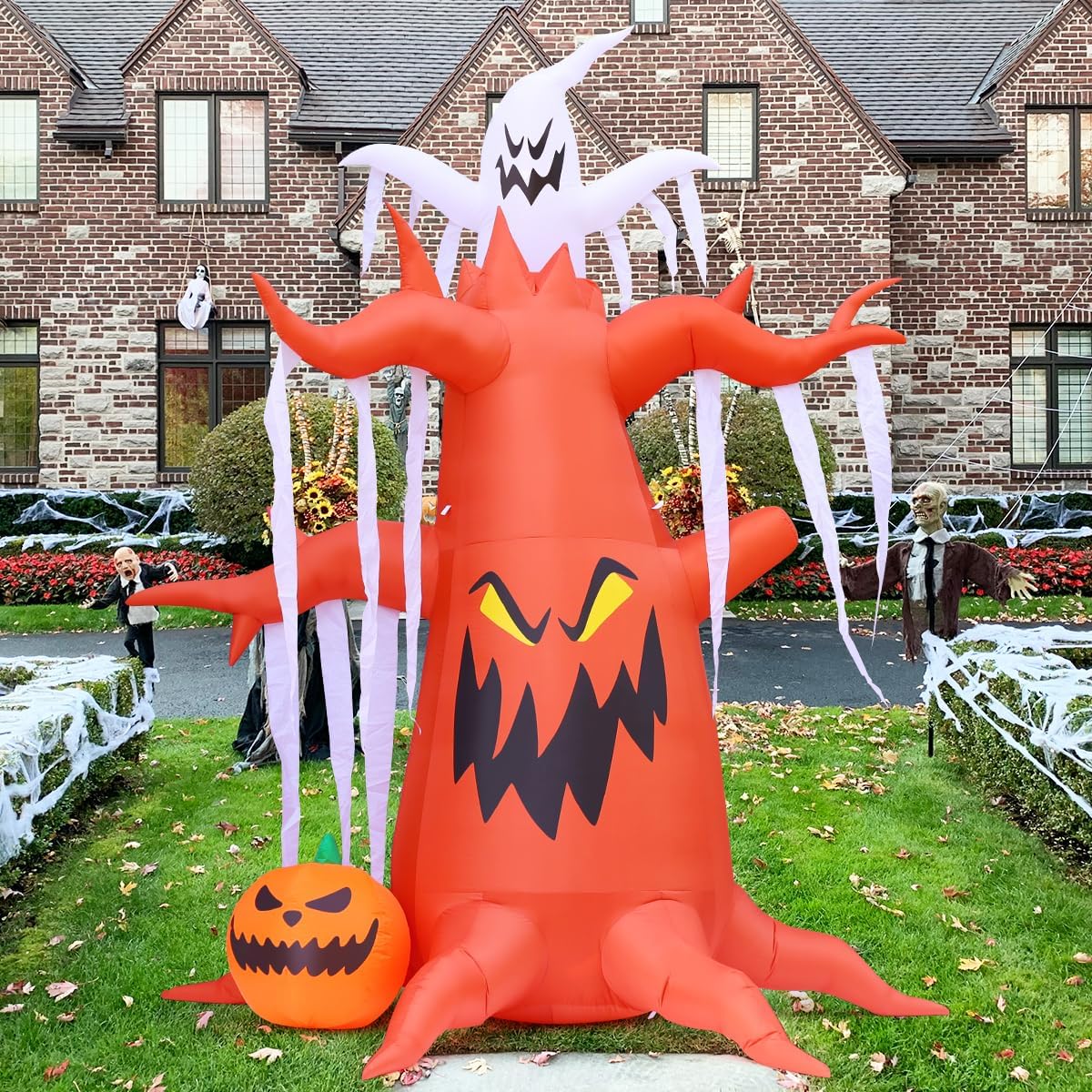 goosh 10 ft halloween inflatables tree outdoor decorations, close-up detail