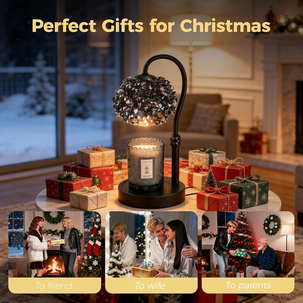 Luxury Crystal Candle Warmer Lamp with Timer & Dimmer