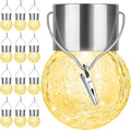 12Pack Hanging Cracked Glass Solar Lights Outdoor Waterproof, Warm White