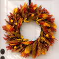 26" Fall Wreaths for Front Door: Autumn Eucalyptus Leaf Wreath