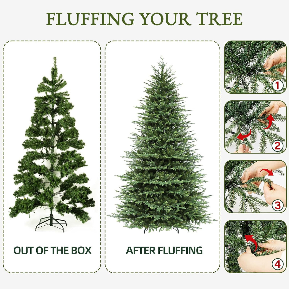 9FT Prelit Premium Christmas Tree, 5179 Realistic PE&PVC Tips