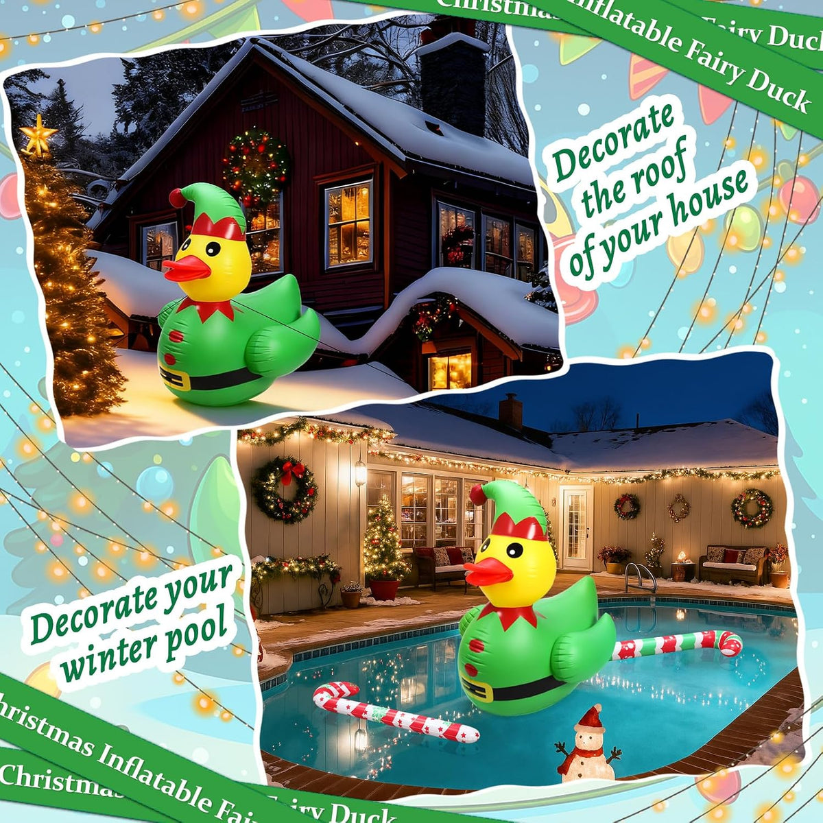 lenwen 4ft christmas inflatable duck outdoor decoration, package contents