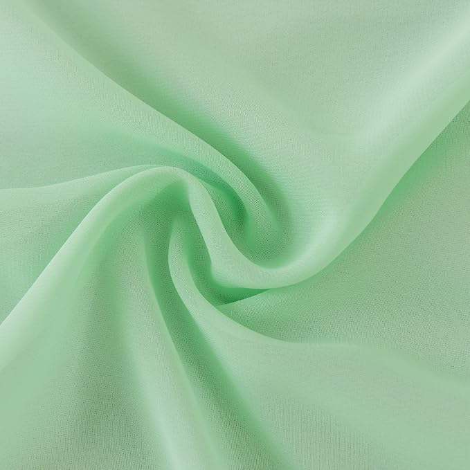 6Pack 9ft Chiffon Table Runner 14x108 Inch Sheer Romantic Table Runner for Wedding Birthday Party Bridal Shower Outdoor Decoration-Mint
