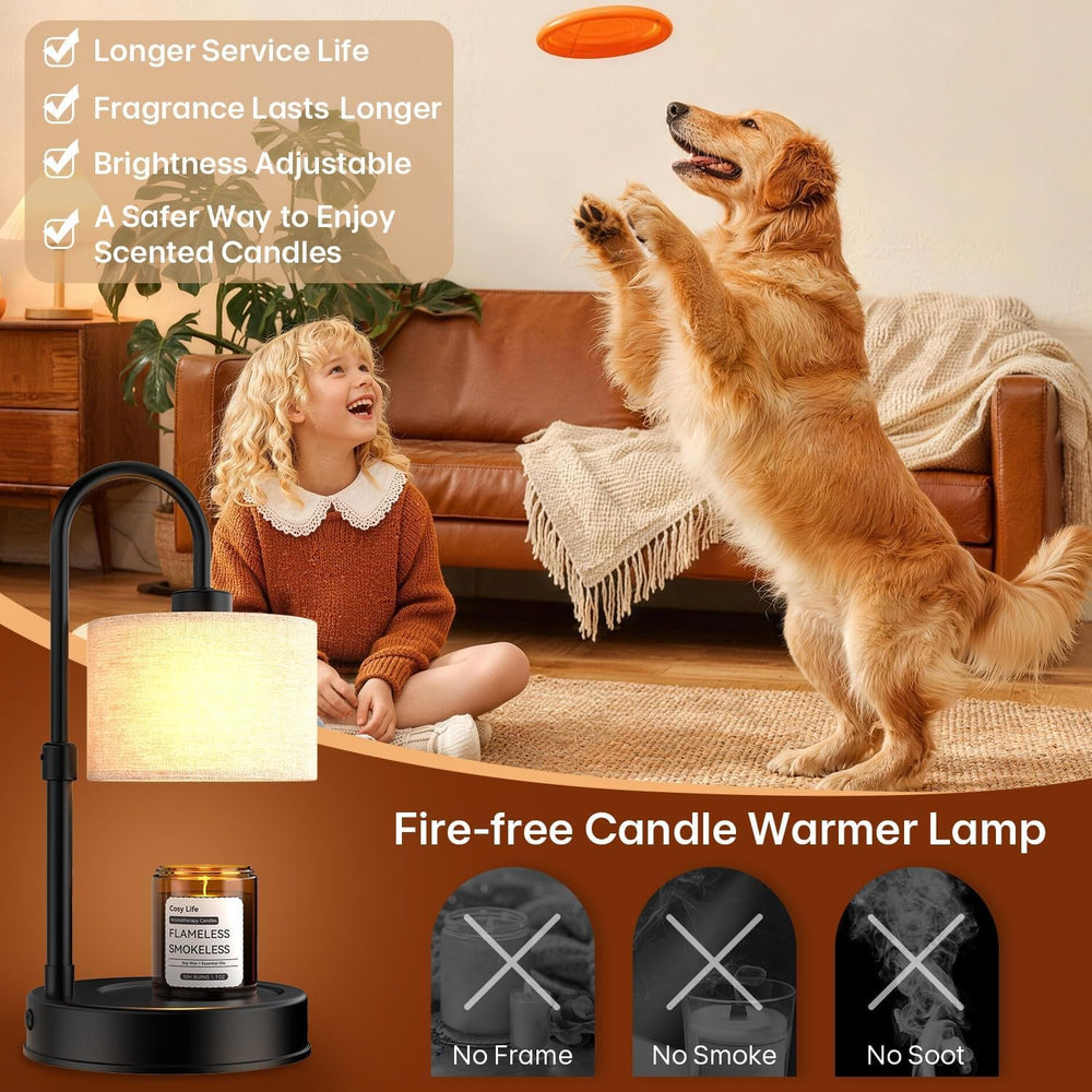 Dimmable Candle Warmer Lamp with Remote Control & Timer