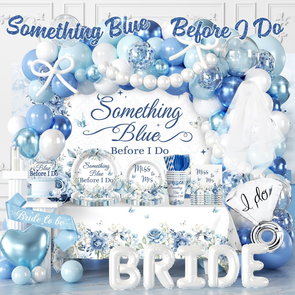 271PCS Something Blue Before I Do Bridal Shower Decorations Set