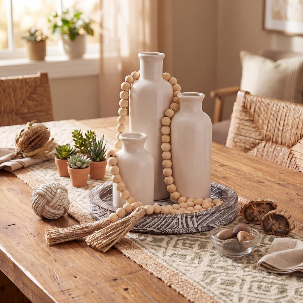 5 Pcs Coffee Table Decor Set, Gray White