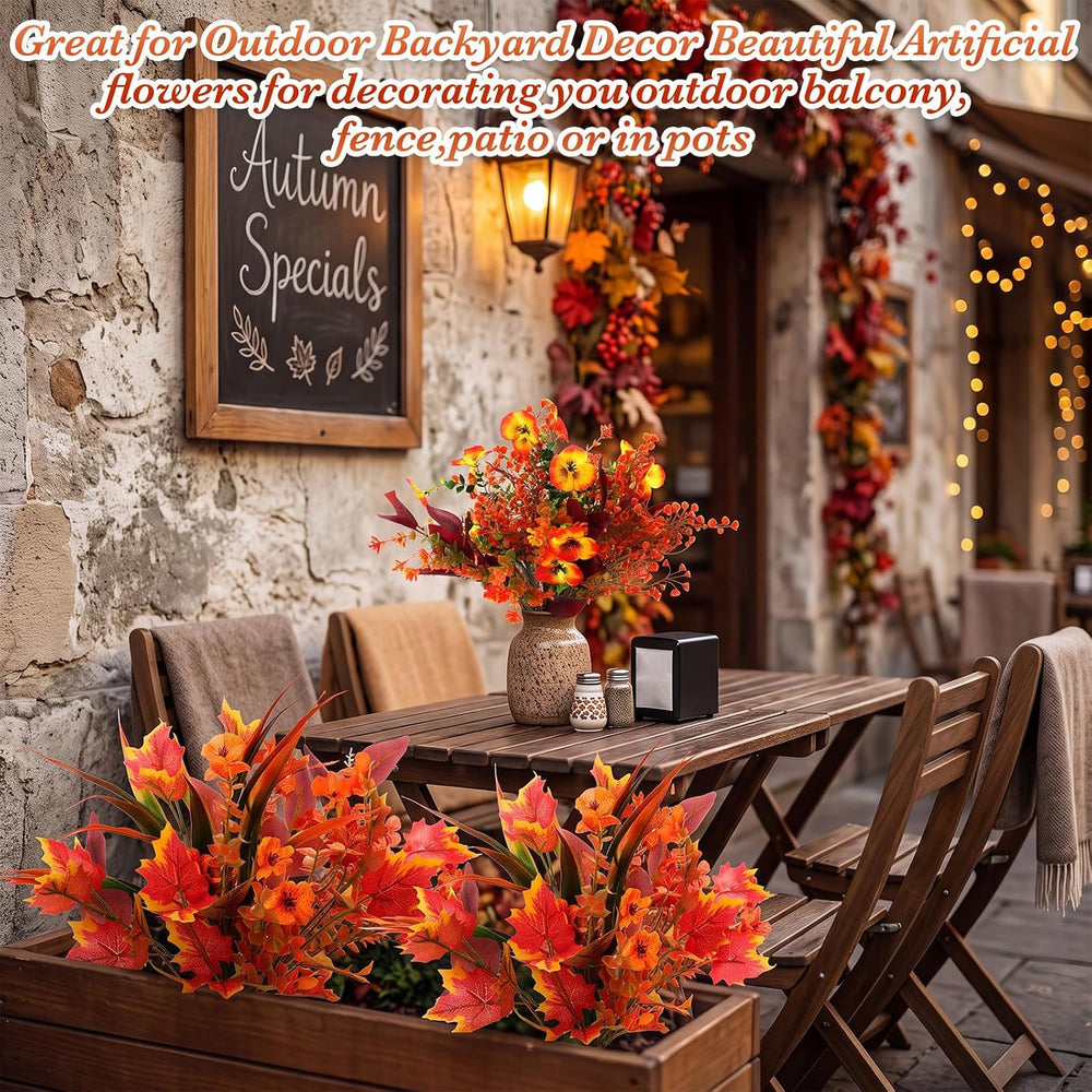 60 Bundles Outdoor Artificial Fall Flowers Bulk,Autumn,Colorful