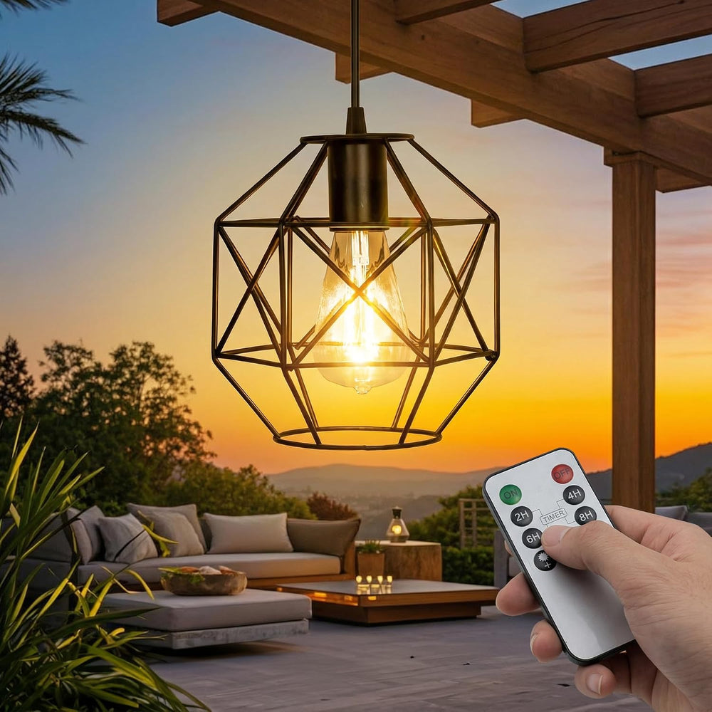 Battery Operated Chandelier Outdoor, Remote Control Hanging Gazebo Lights
