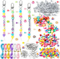 WATINC DIY Bead Keychain Kit, Macaron Letter Beads Key Chain Craft 2784Pcs