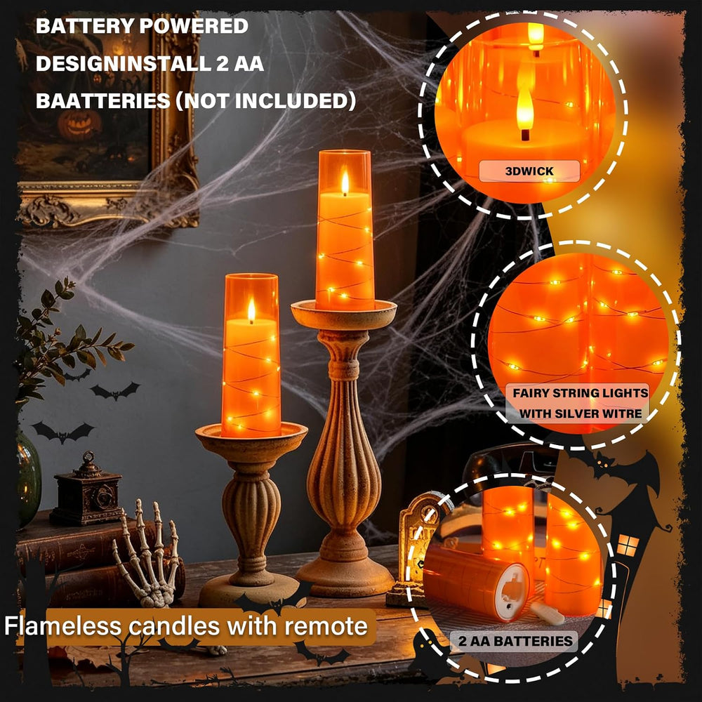 Nimiko Flickering Flameless LED Candles,Battery Operated Candles 9 Pcs with E...