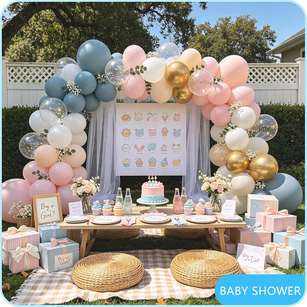 Balloon Arch Stand Kit for Party Backdrop Decoration 8.2FT & 6FT