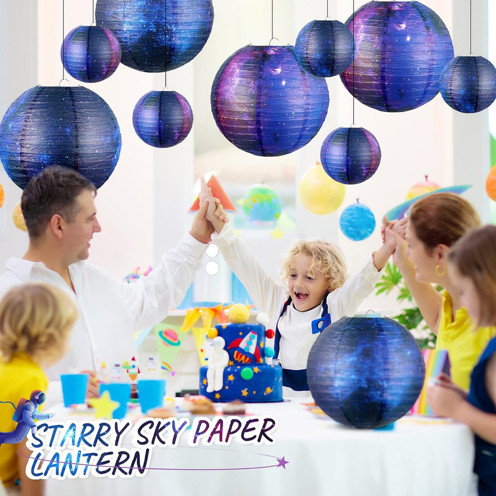 Hortsun 20 Pcs Galaxy Paper Lanterns Space Themed Hanging Party Decorations