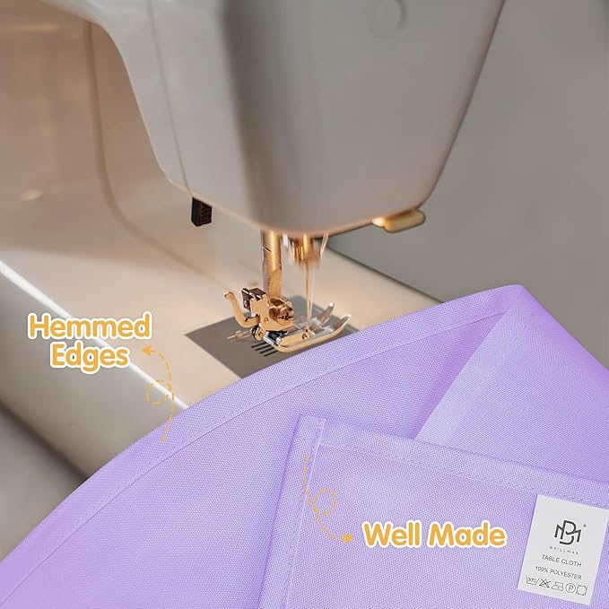 BRILLMAX 10 Pack Lavender Tablecloths for 8 Foot Rectangle Tables 60 x 126 Inch - 8ft Rectangular Bulk Linen Polyester Fabric Washable Cloth Cover for Wedding Reception Banquet Birthday Party