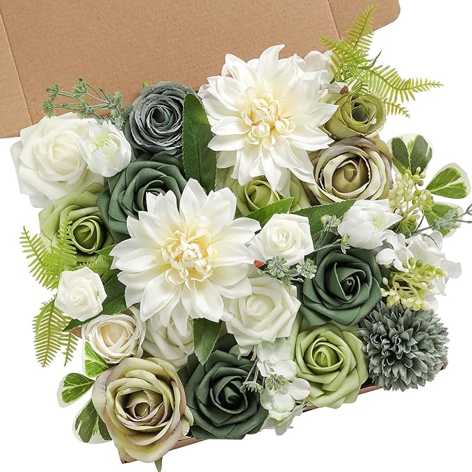 Serra Flora Artificial Flowers Combo Box Set for DIY Wedding Bouquets Centerpieces Arrangements Bridal Shower Party Home Decorations