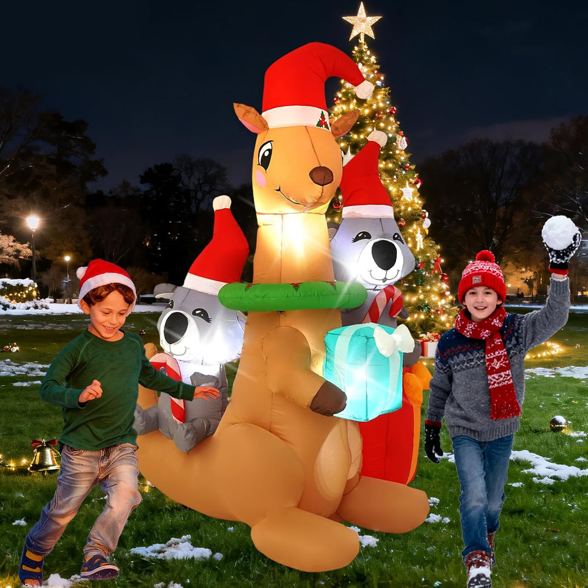 7ft kangaroo koala inflatable decoration with built-in led, close-up detail